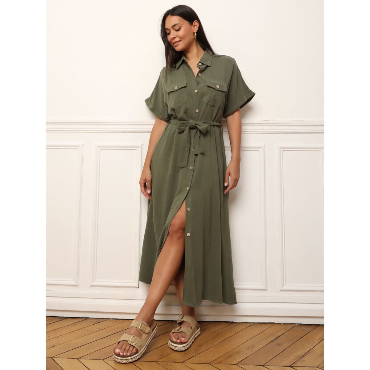 Women's Dresses La Modeuse Khaki