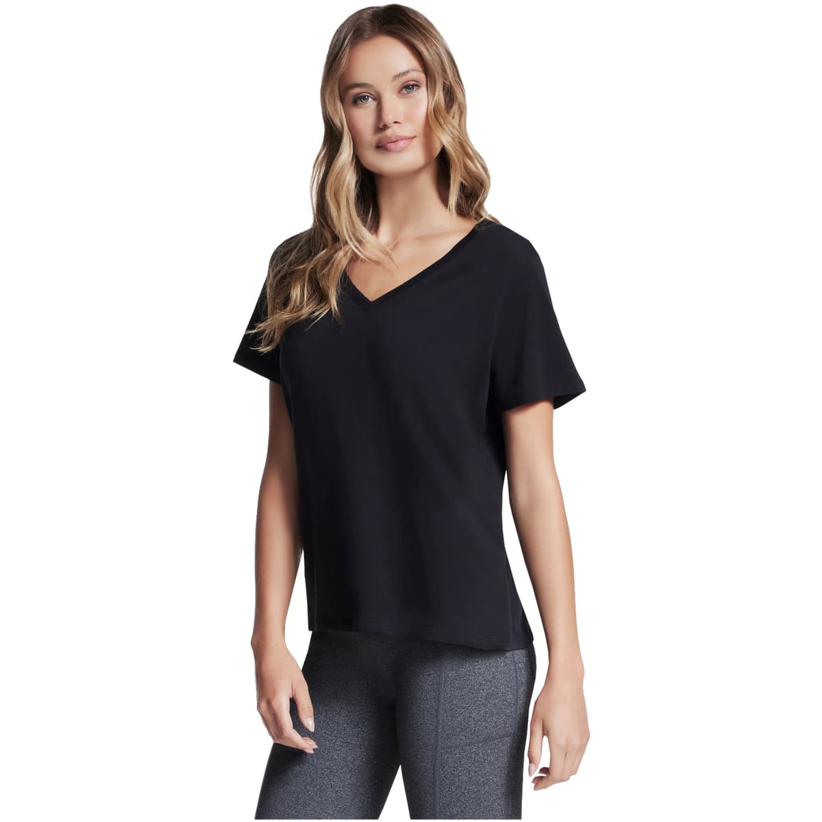 T-shirt με κοντά μανίκια Skechers Pima V-Neck Tee