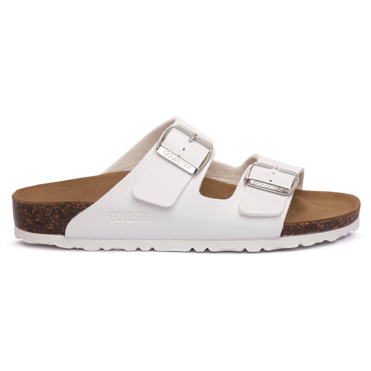 Women's Mules Gold Star White