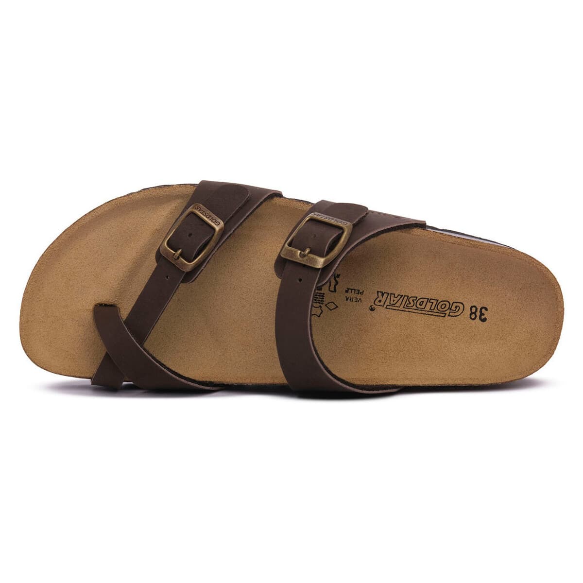 Women's Flip Flops Gold Star Brown