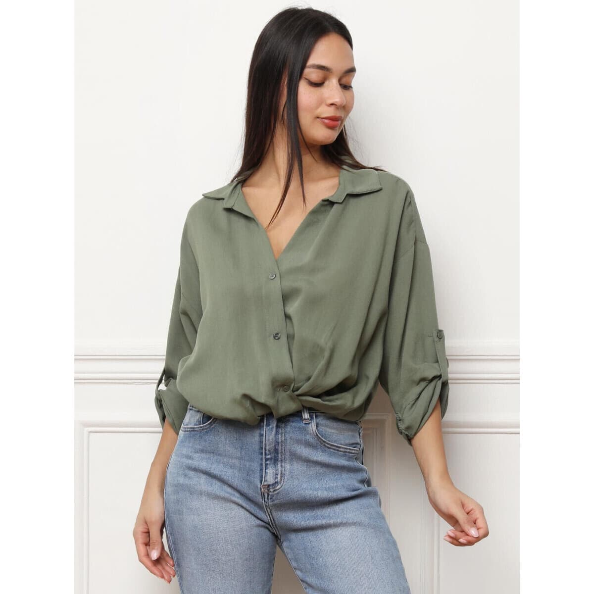 Women's Shirts La Modeuse Khaki