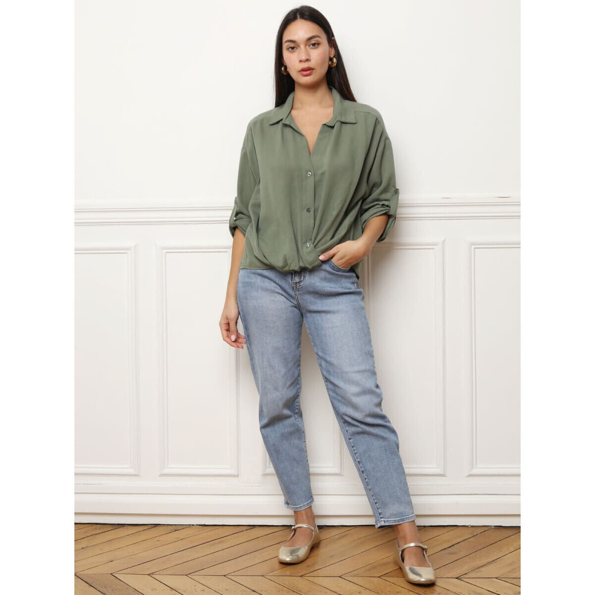Women's Shirts La Modeuse Khaki