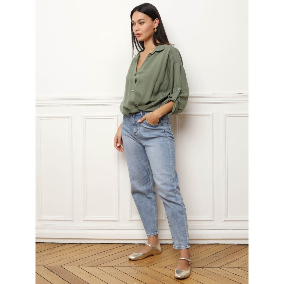 Women's Shirts La Modeuse Khaki