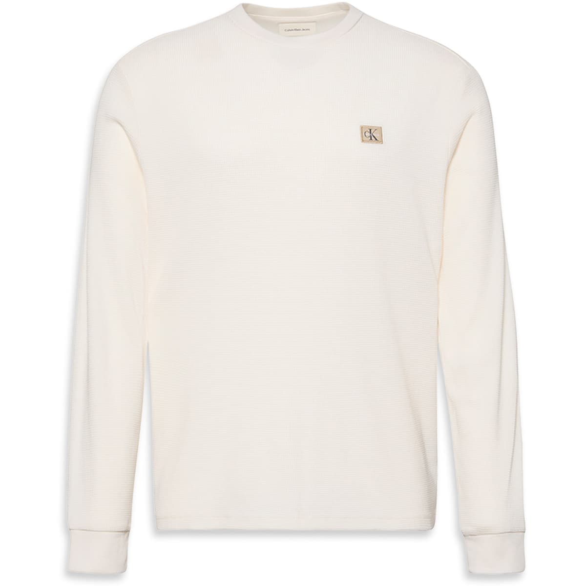 Μπλουζάκια με μακριά μανίκια Calvin Klein Jeans LS WAFFLE BADGE CREW LV040EM217