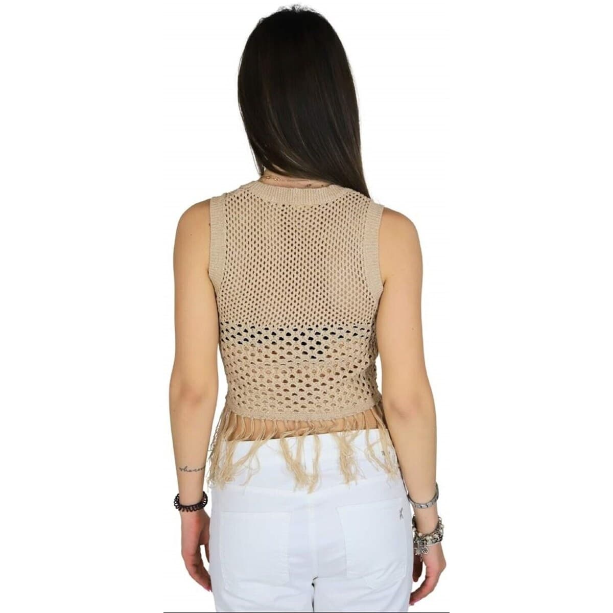 Women's Sleeveless Tops Take Two Beige