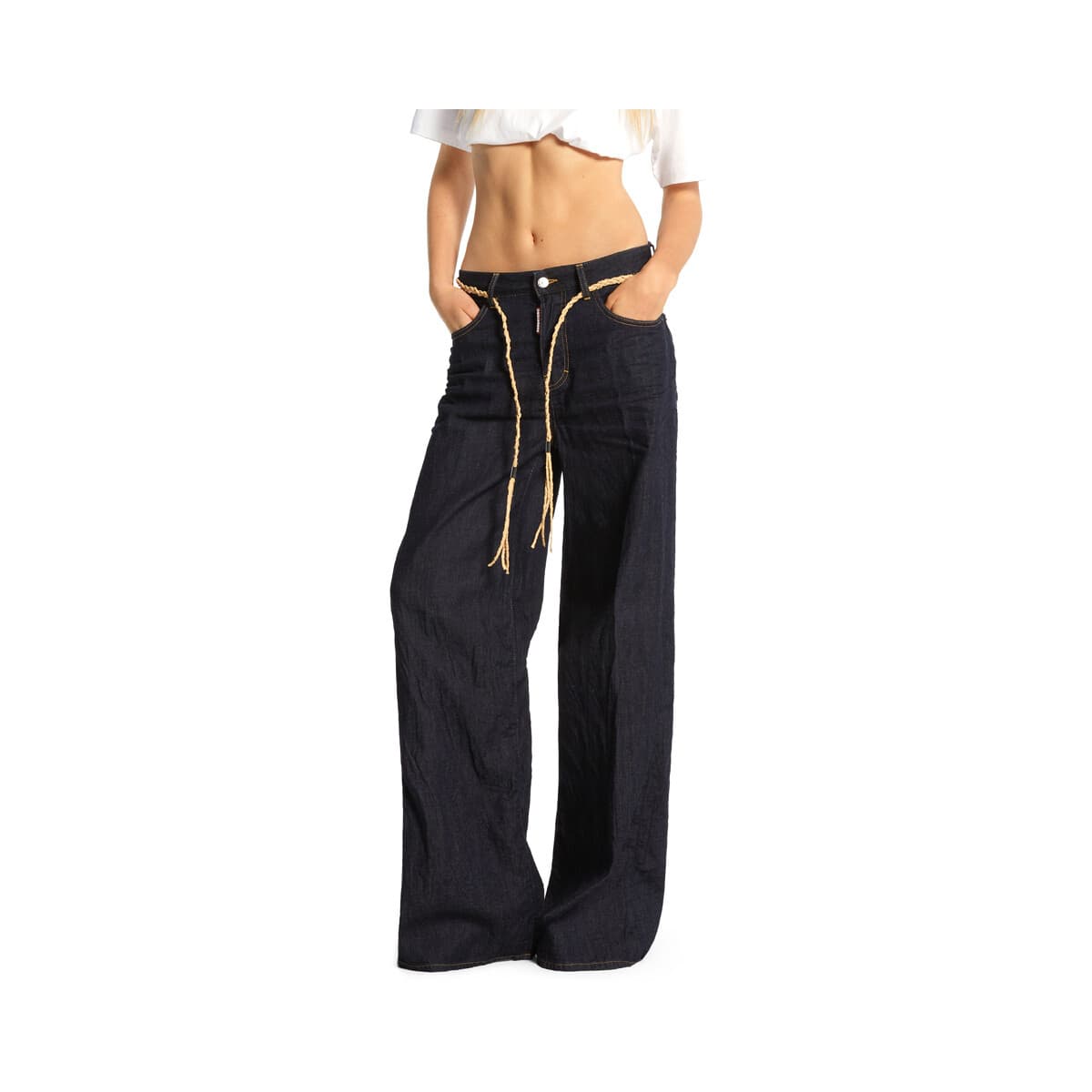 Jeans Dsquared TRAVELLER HIGH WAIST WIDE LEG JEANS WOMEN