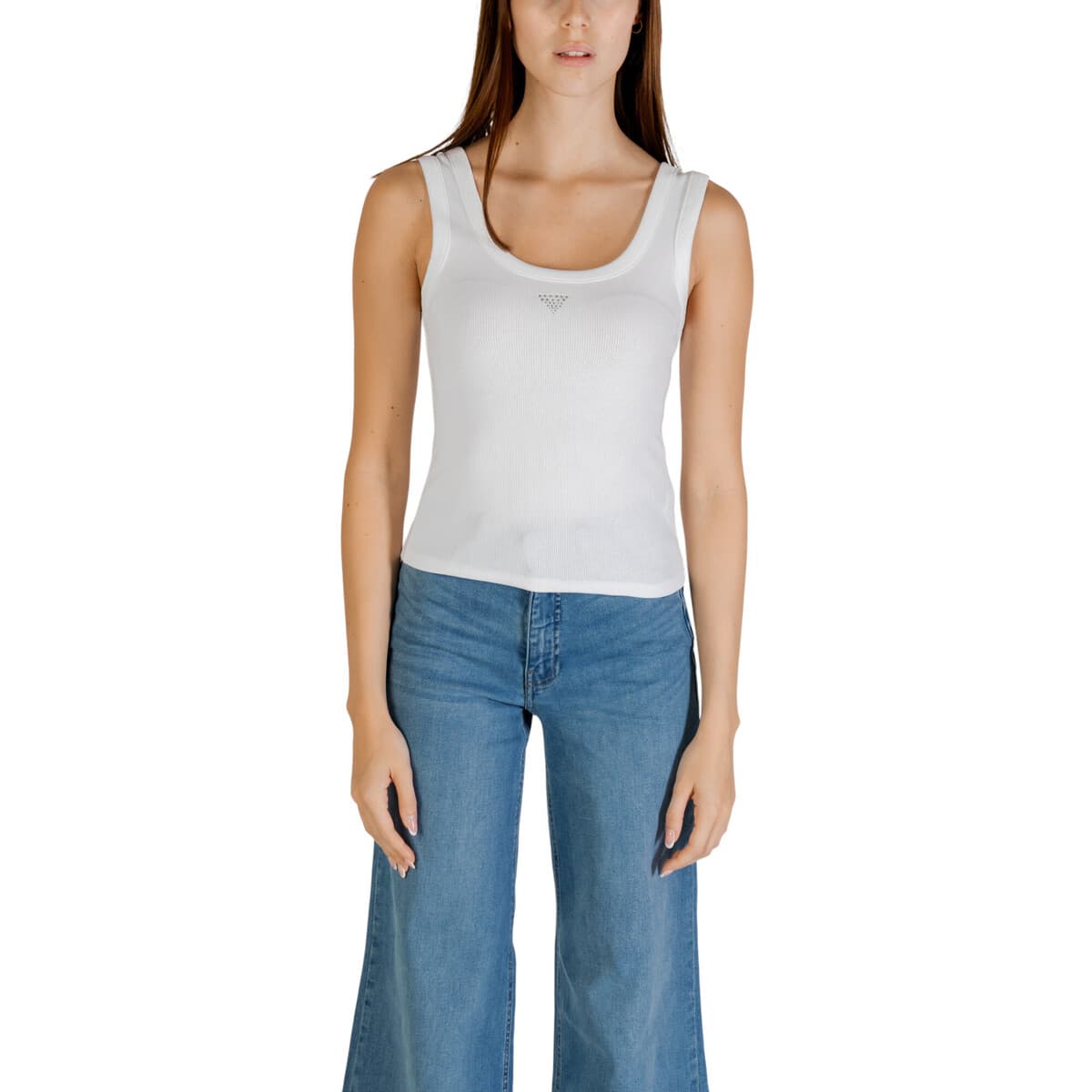 Women's Sleeveless Tops Guess White