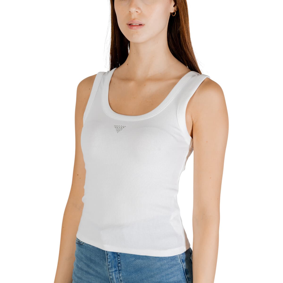 Women's Sleeveless Tops Guess White