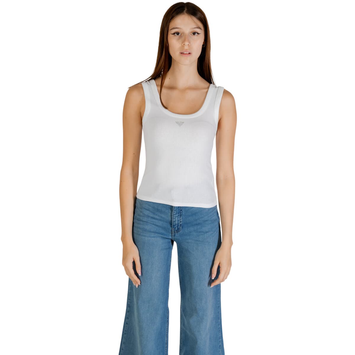 Women's Sleeveless Tops Guess White