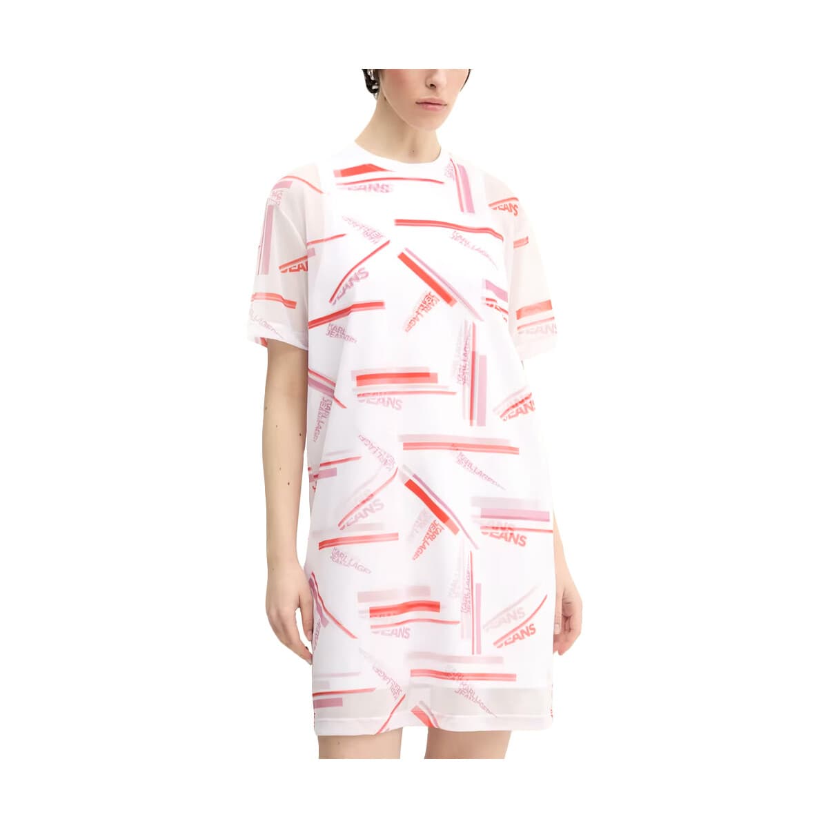 Φορέματα Karl Lagerfeld ALL OVER PRINT MESH SHORTSLEEVE MINI DRESS WOMEN