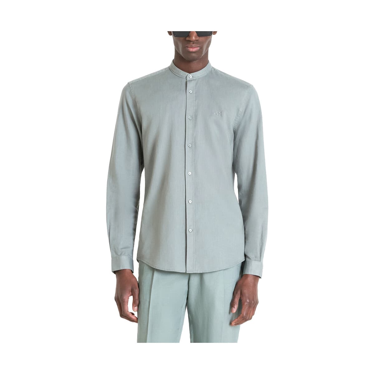 Πουκάμισο με μακριά μανίκια Antony Morato TOLEDO LINEN MAO COLLAR SLIM FIT SHIRT MEN