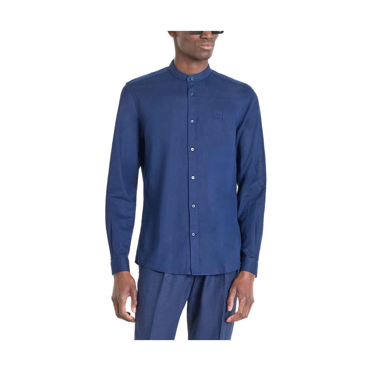 Πουκάμισο με μακριά μανίκια Antony Morato TOLEDO LINEN MAO COLLAR SLIM FIT SHIRT MEN