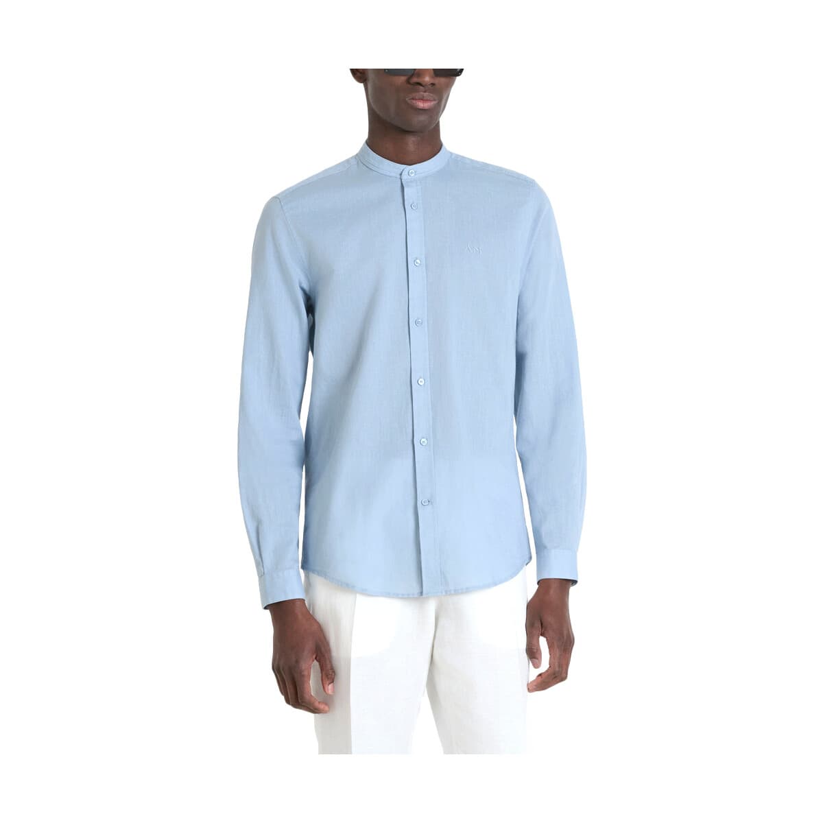 Πουκάμισο με μακριά μανίκια Antony Morato TOLEDO LINEN MAO COLLAR SLIM FIT SHIRT MEN