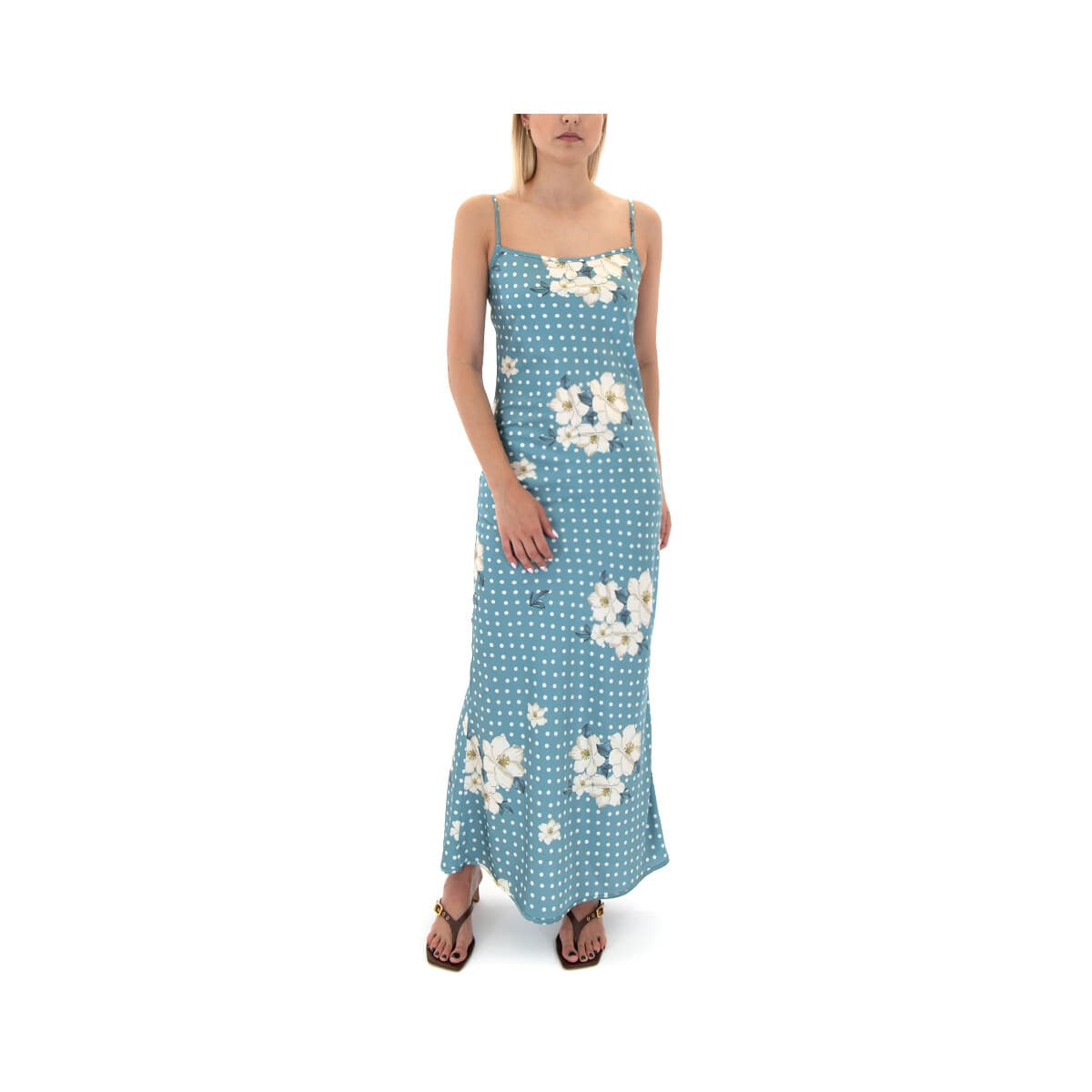 Φορέματα My T Wearables POLKA DOT SLEEVELESS LONG DRESS WOMEN