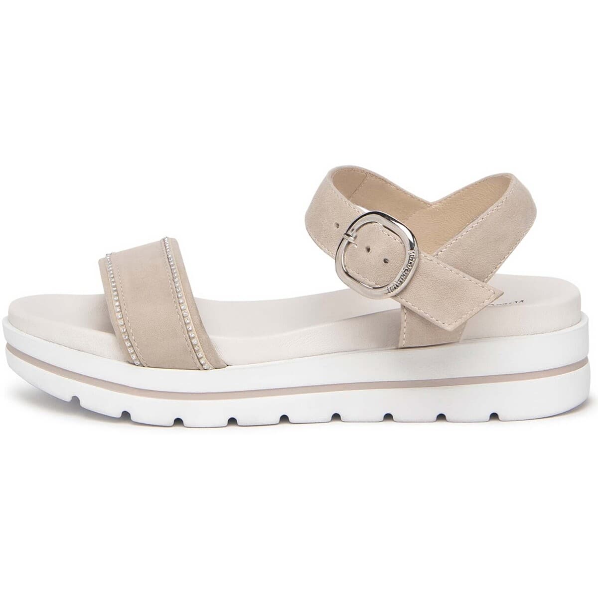 Σανδάλια με πλατφόρμα NeroGiardini Sierra Nebbia Pu.Kale' P15655 Bian