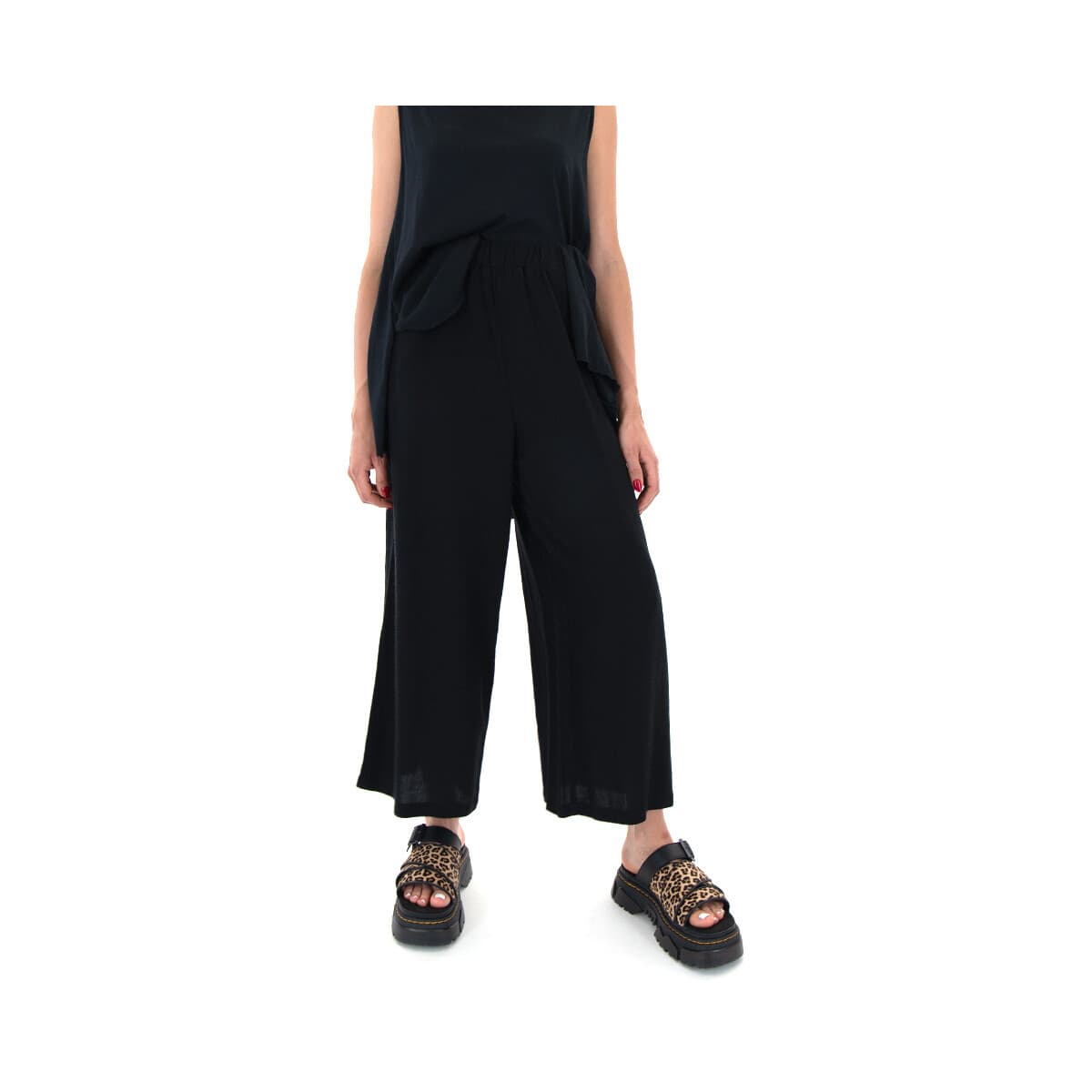 Παντελόνια Namaste WILLA ELASTIC HIGH WAIST WIDE LEG CROP PANTS WOMEN
