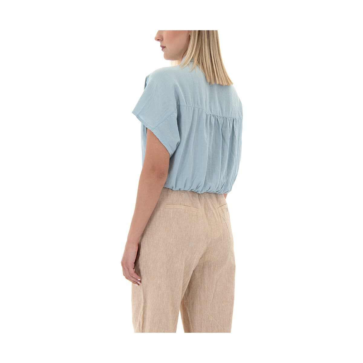 Πουκάμισα Namaste TINA SHORTSLEEVE WRAP CROP SHIRT WOMEN