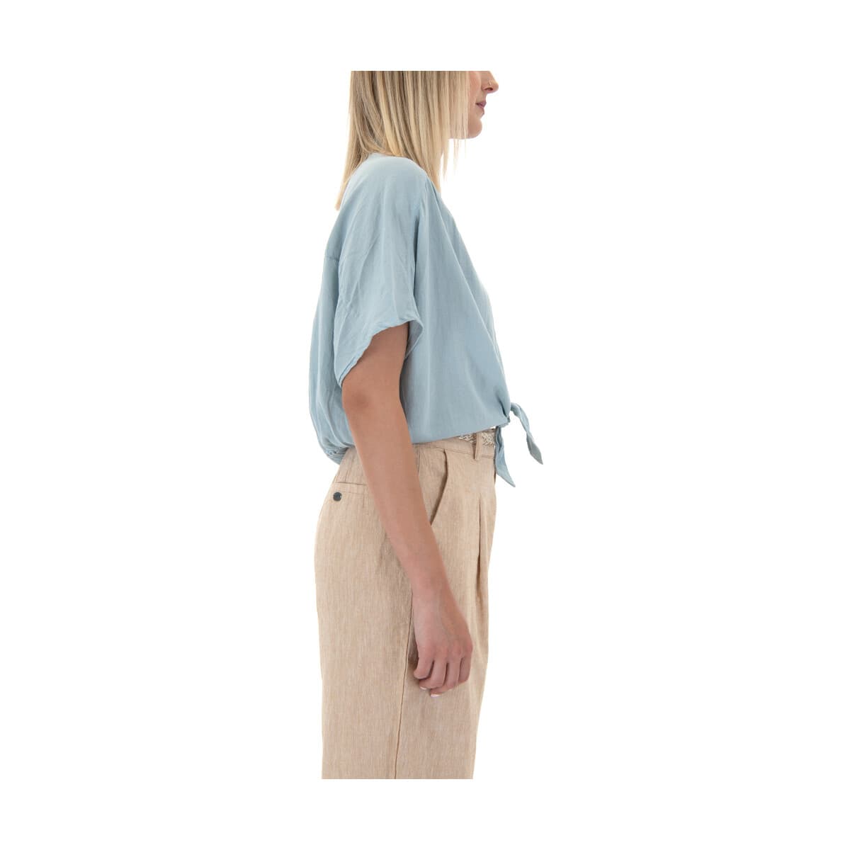 Πουκάμισα Namaste TINA SHORTSLEEVE WRAP CROP SHIRT WOMEN