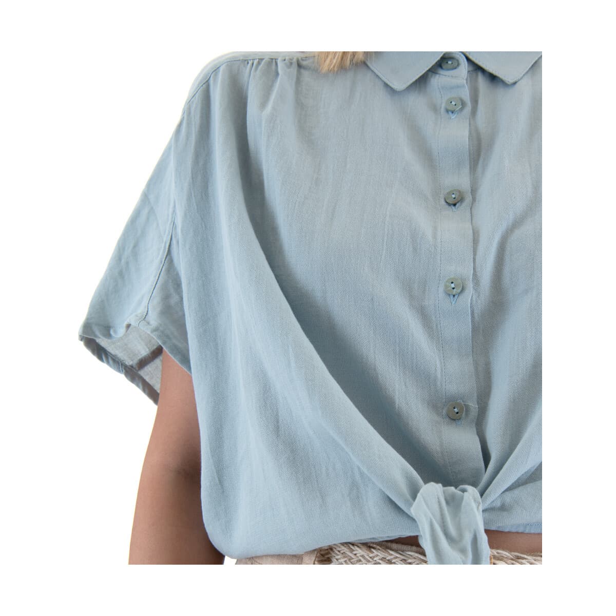 Πουκάμισα Namaste TINA SHORTSLEEVE WRAP CROP SHIRT WOMEN