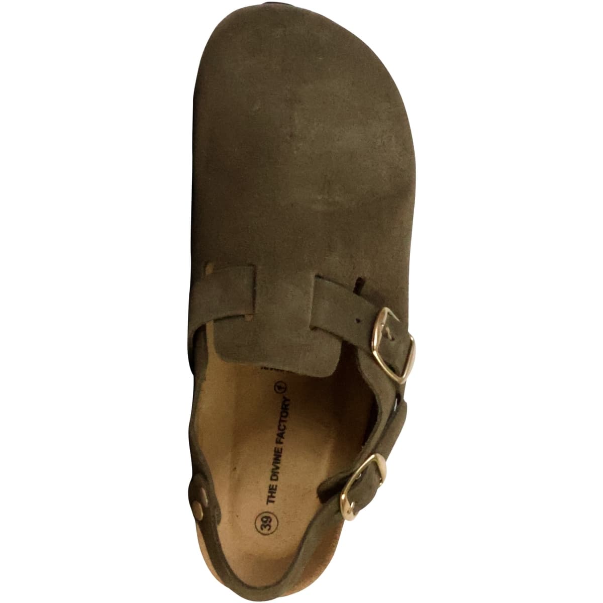Women's Mules The Divine Factory Khaki
