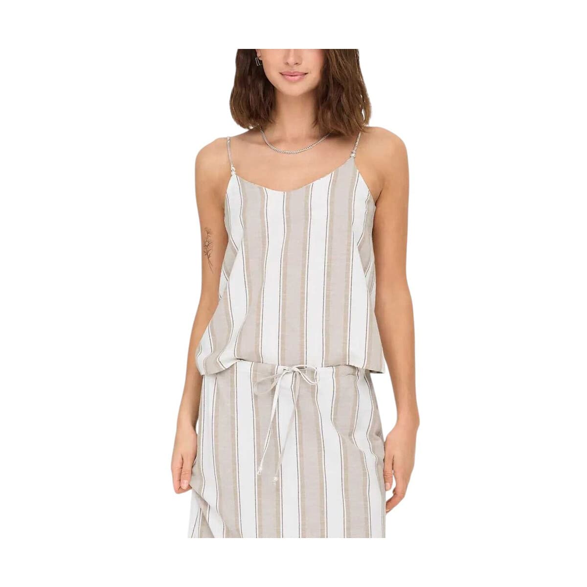 Μπλουζάκια με μακριά μανίκια Only ONLJAKIRI LINEN TANK TOP WOMEN