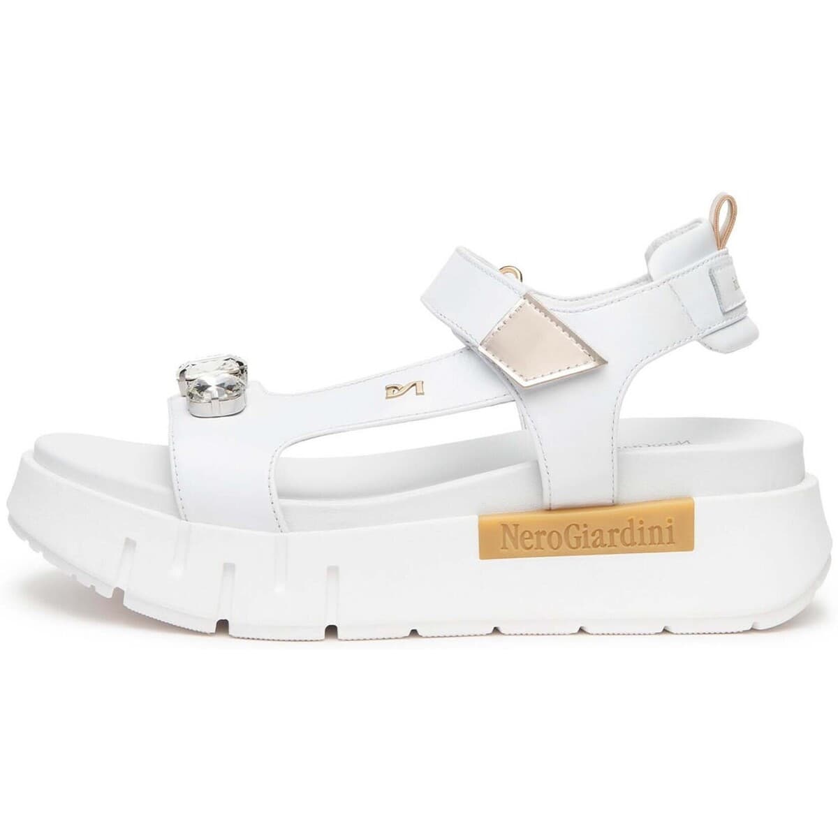Σανδάλια με πλατφόρμα NeroGiardini Loira T.Brill Platino 6074 Tr Venezia 8066 Ligh