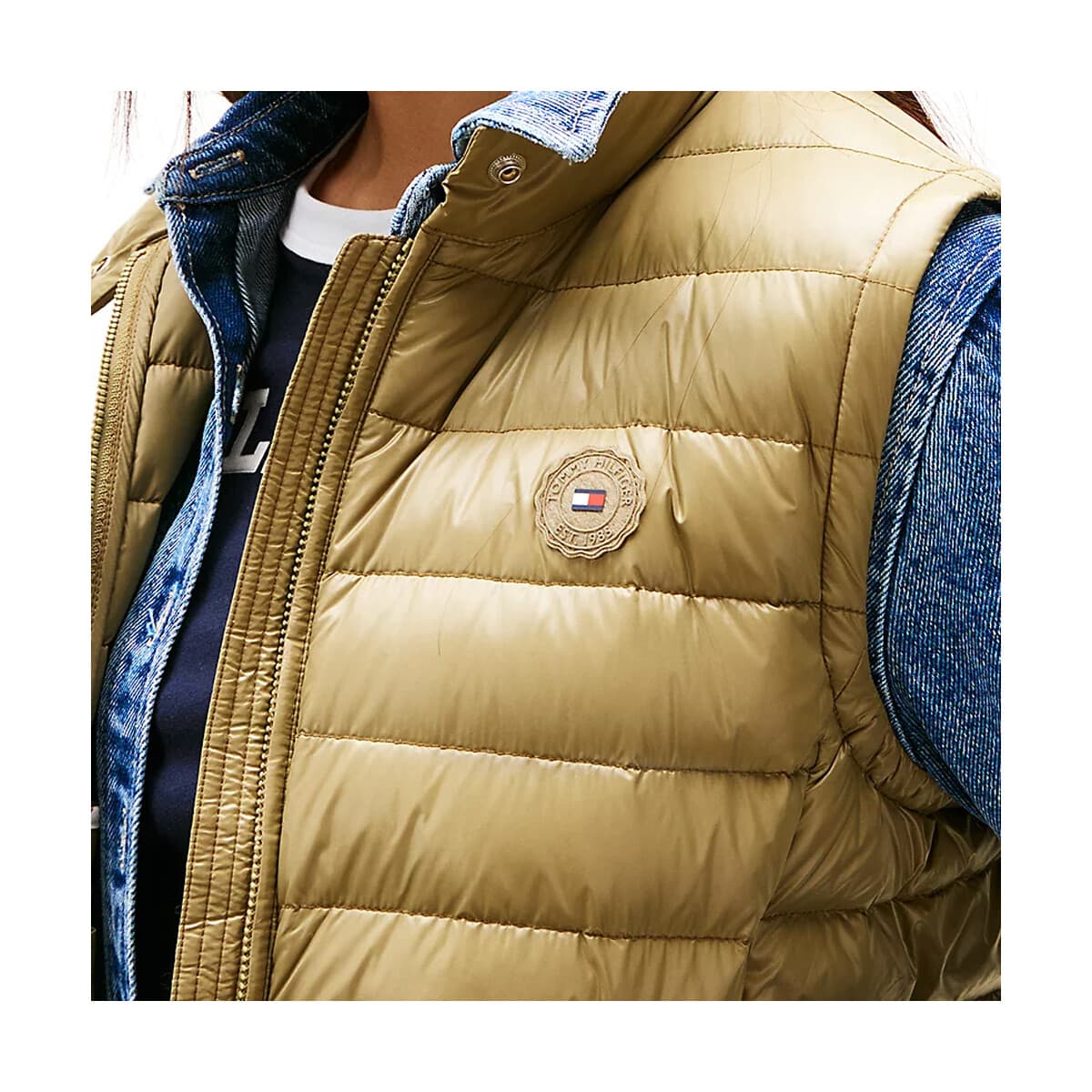 Ultralight Down Mock Neck Vest Women Tommy Hilfiger