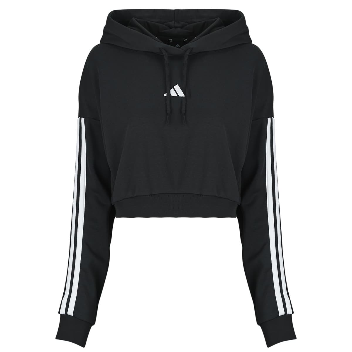 T-shirt με κουκούλα adidas Essentials 3-Stripes French Terry Crop Hoodie