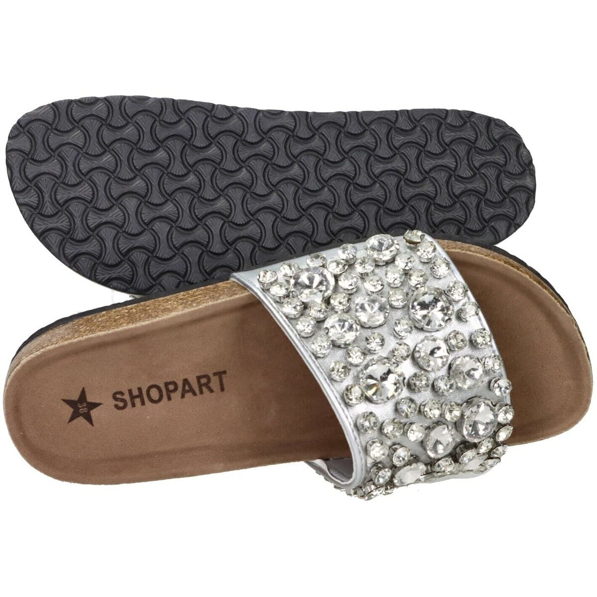 Women's Flip Flops Shop Art Silver