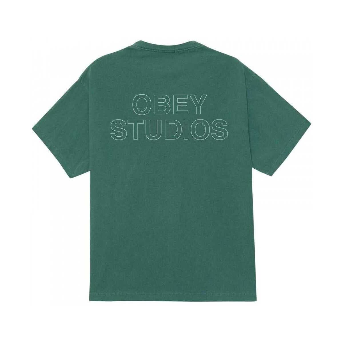 T-shirt με κοντά μανίκια Obey studios outline
