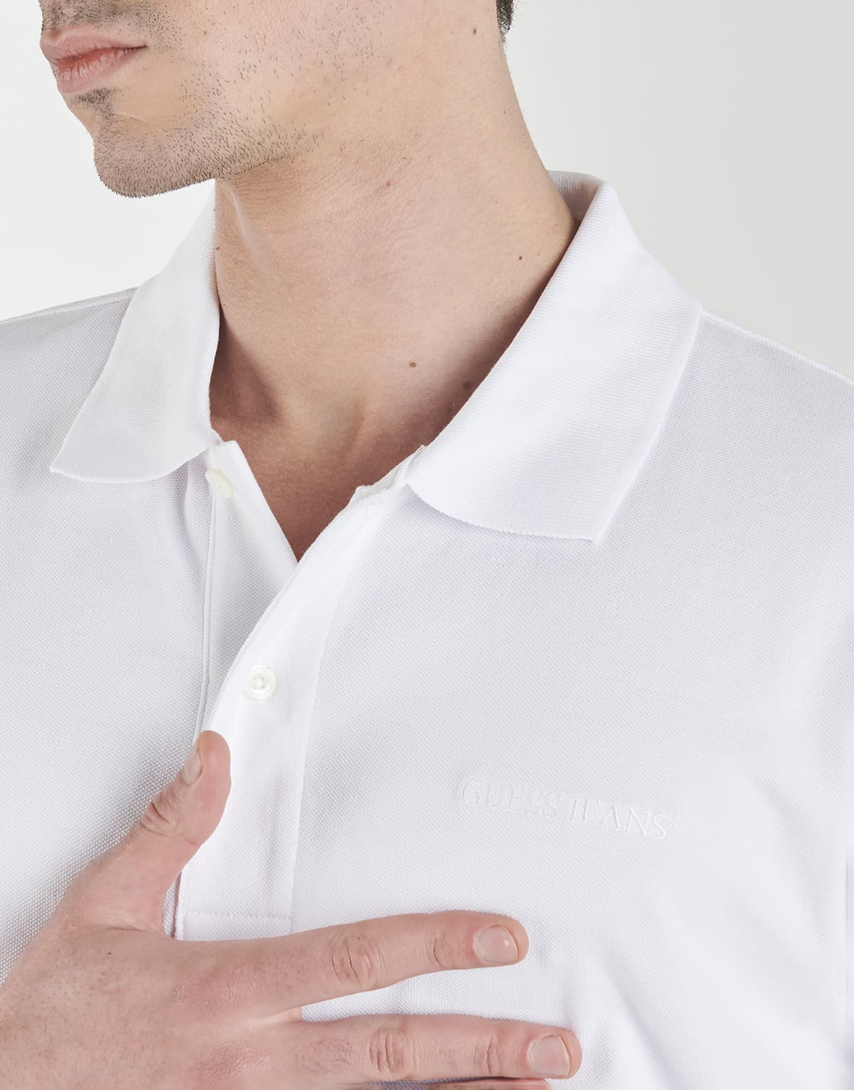 Men's Polo Shirts Guess White