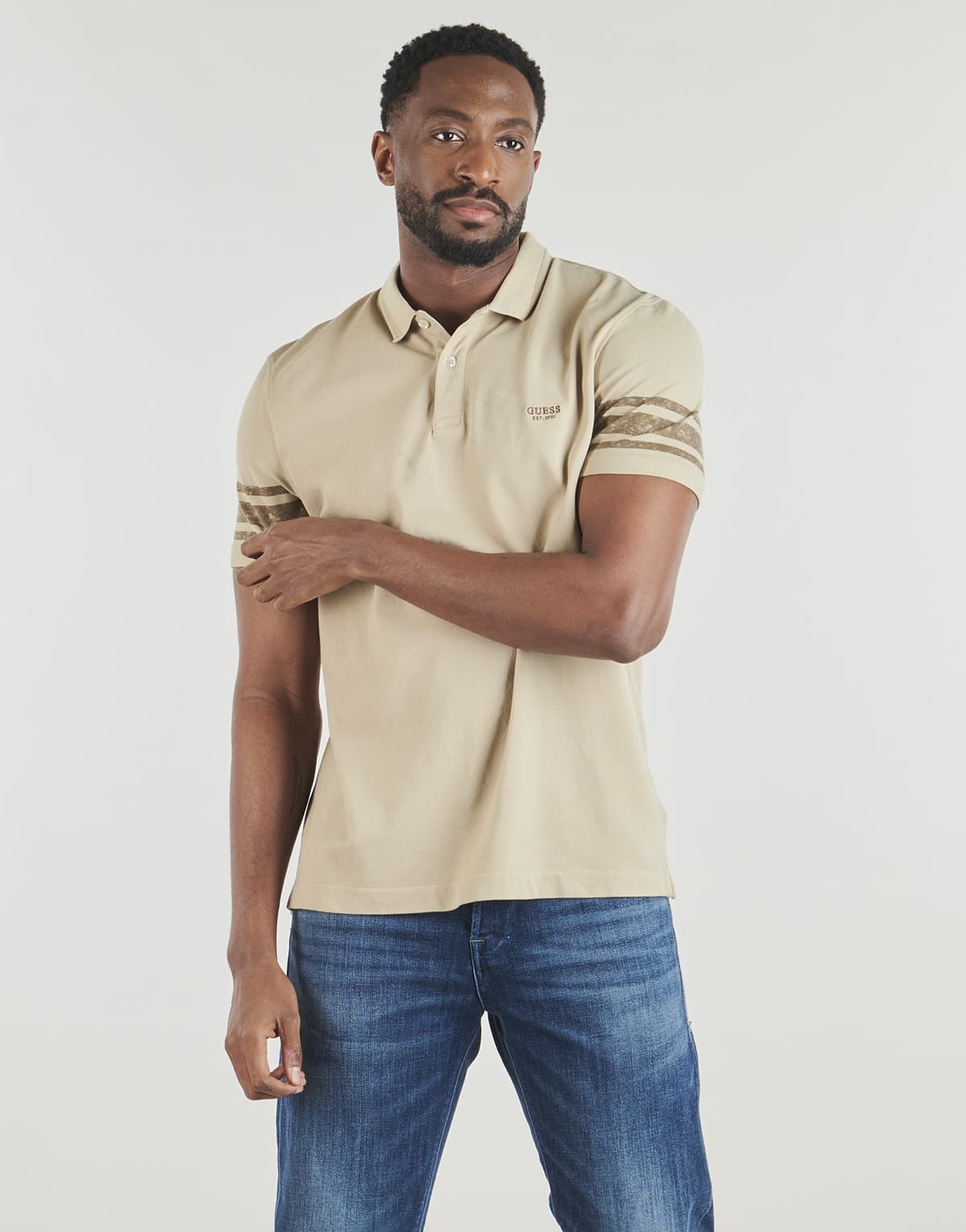 Men's Polo Shirts Guess Beige