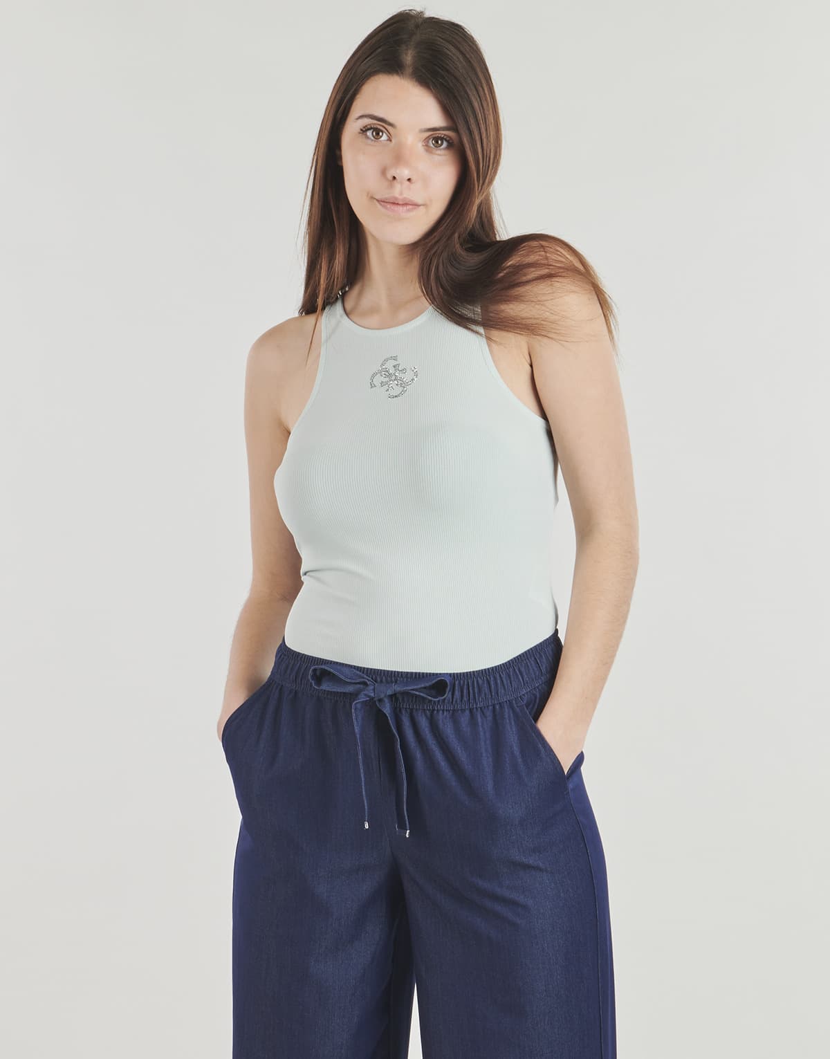 Women's Sleeveless Tops Guess Green