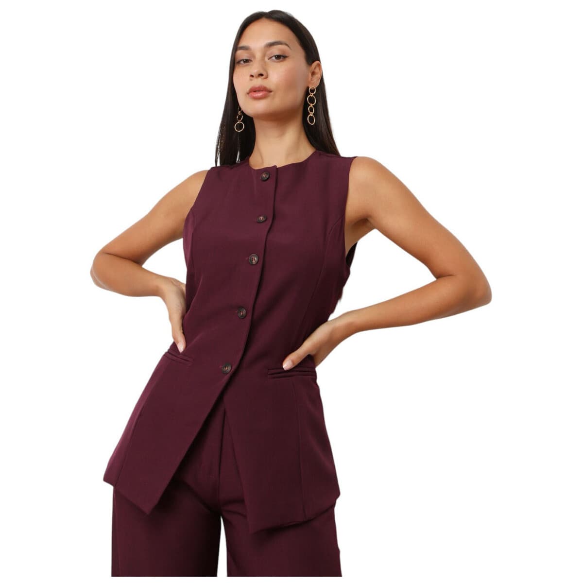 Women's Vests La Modeuse Bordeaux