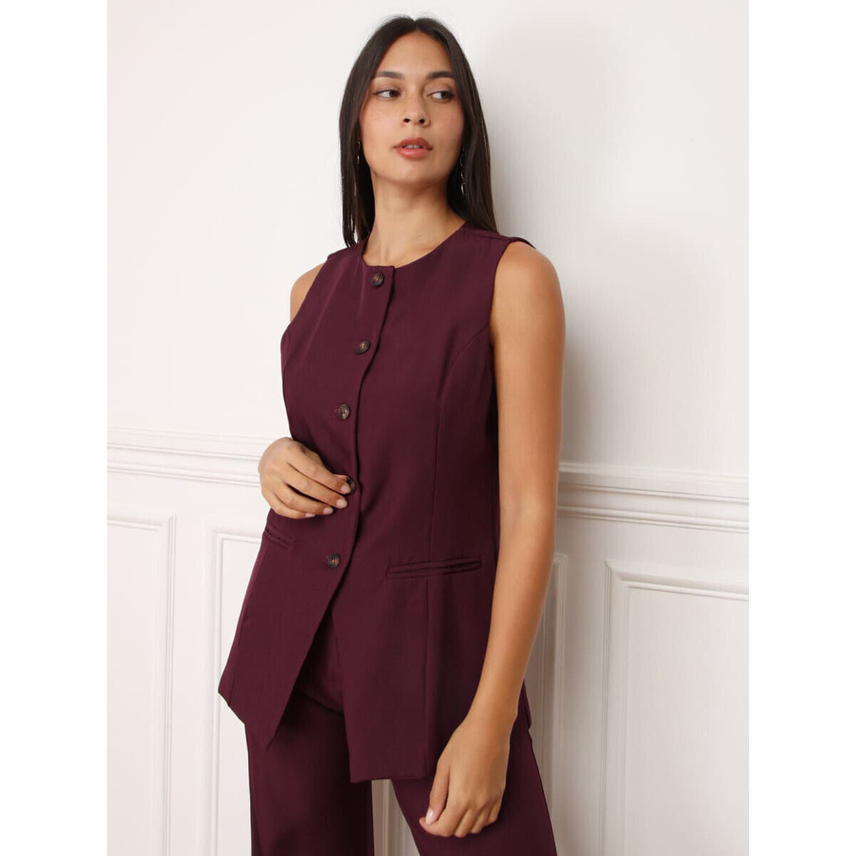 Women's Vests La Modeuse Bordeaux