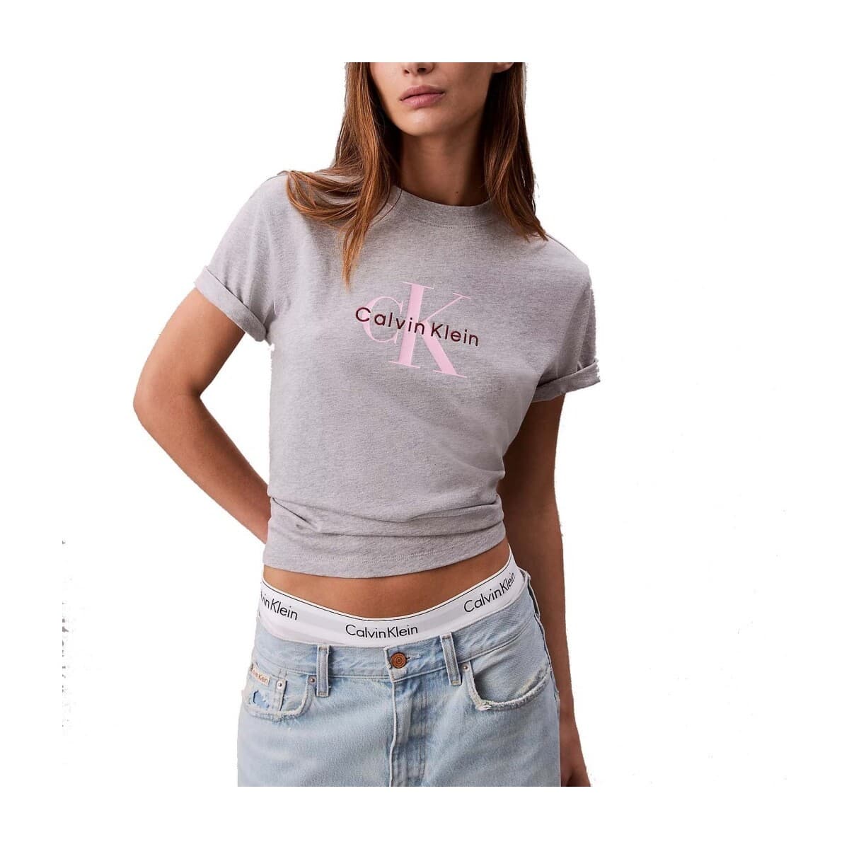 T-shirt με κοντά μανίκια Calvin Klein Jeans Camisetas Mujer Modèle Lv047b865g