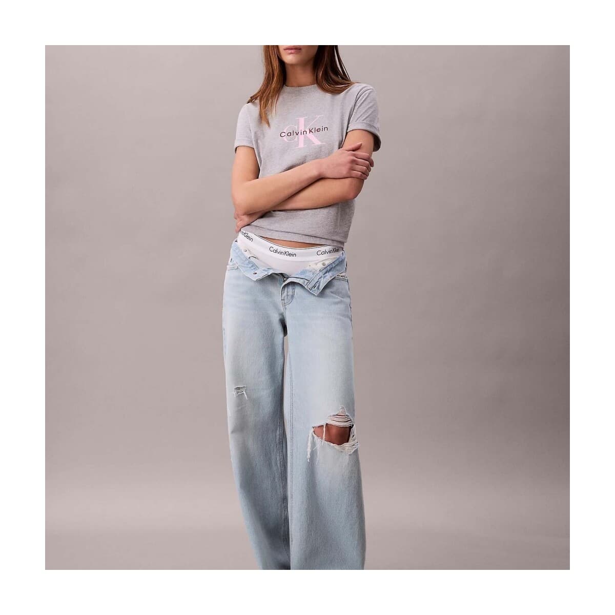 Women's T-Shirts Calvin Klein Gray