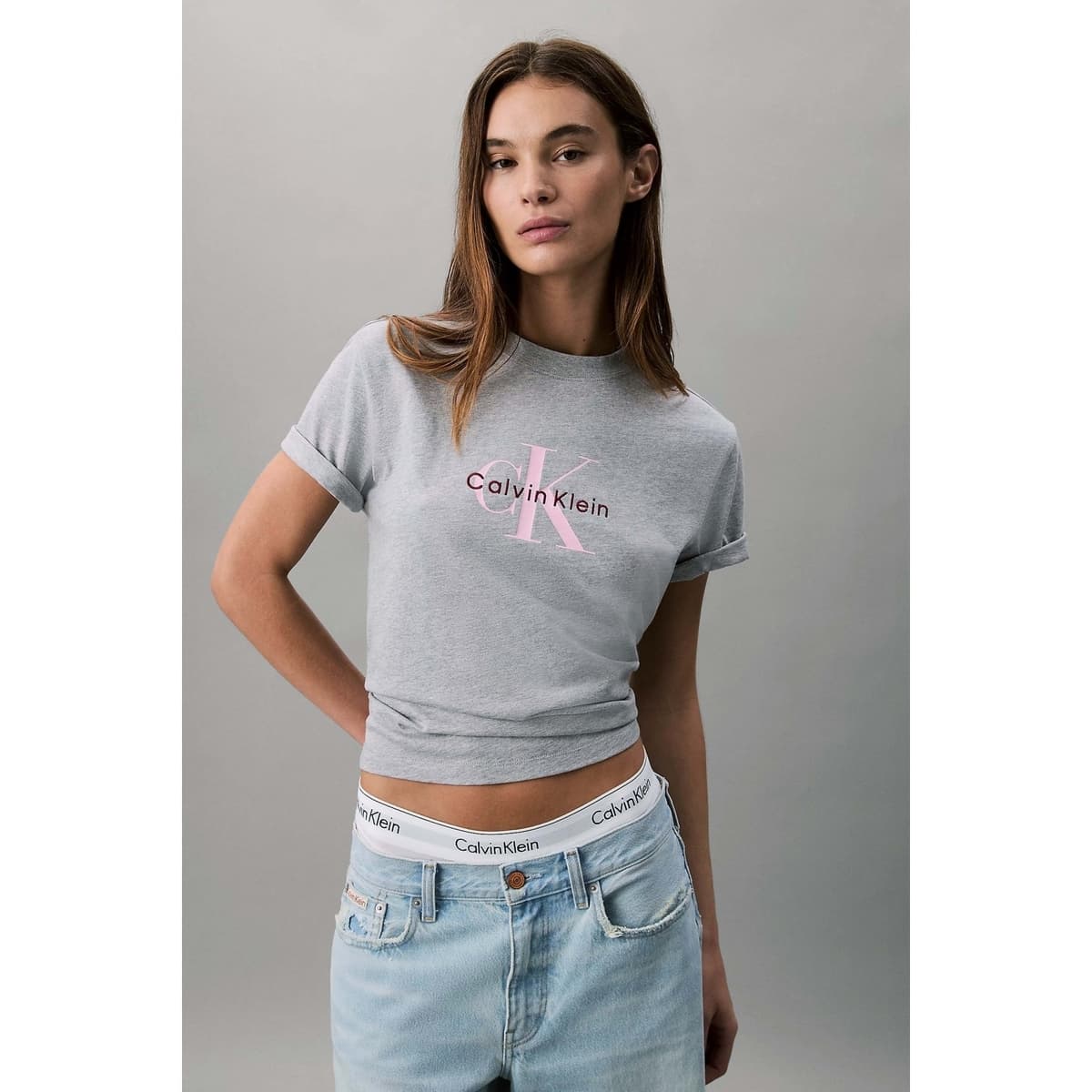 Women's T-Shirts Calvin Klein Gray