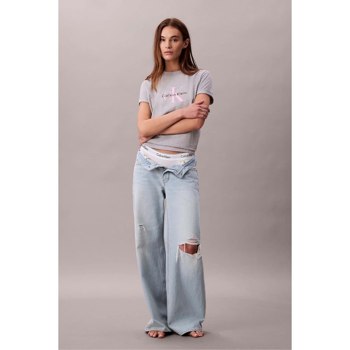 Women's T-Shirts Calvin Klein Gray