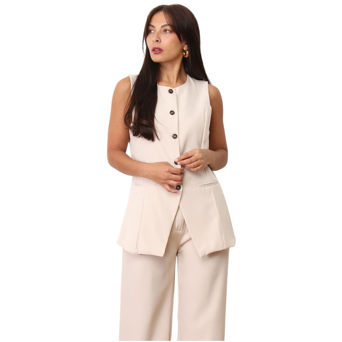 Women's Vests La Modeuse Beige