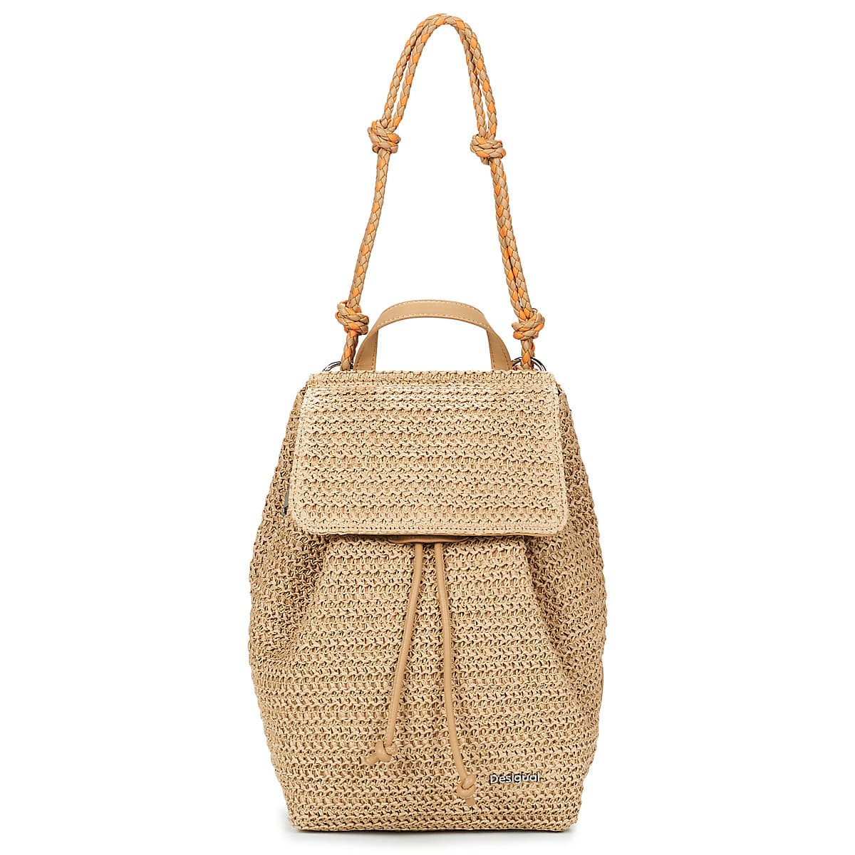 Σακίδιο πλάτης Desigual BACKPACK HALF LOGO RAFFIA LUENA