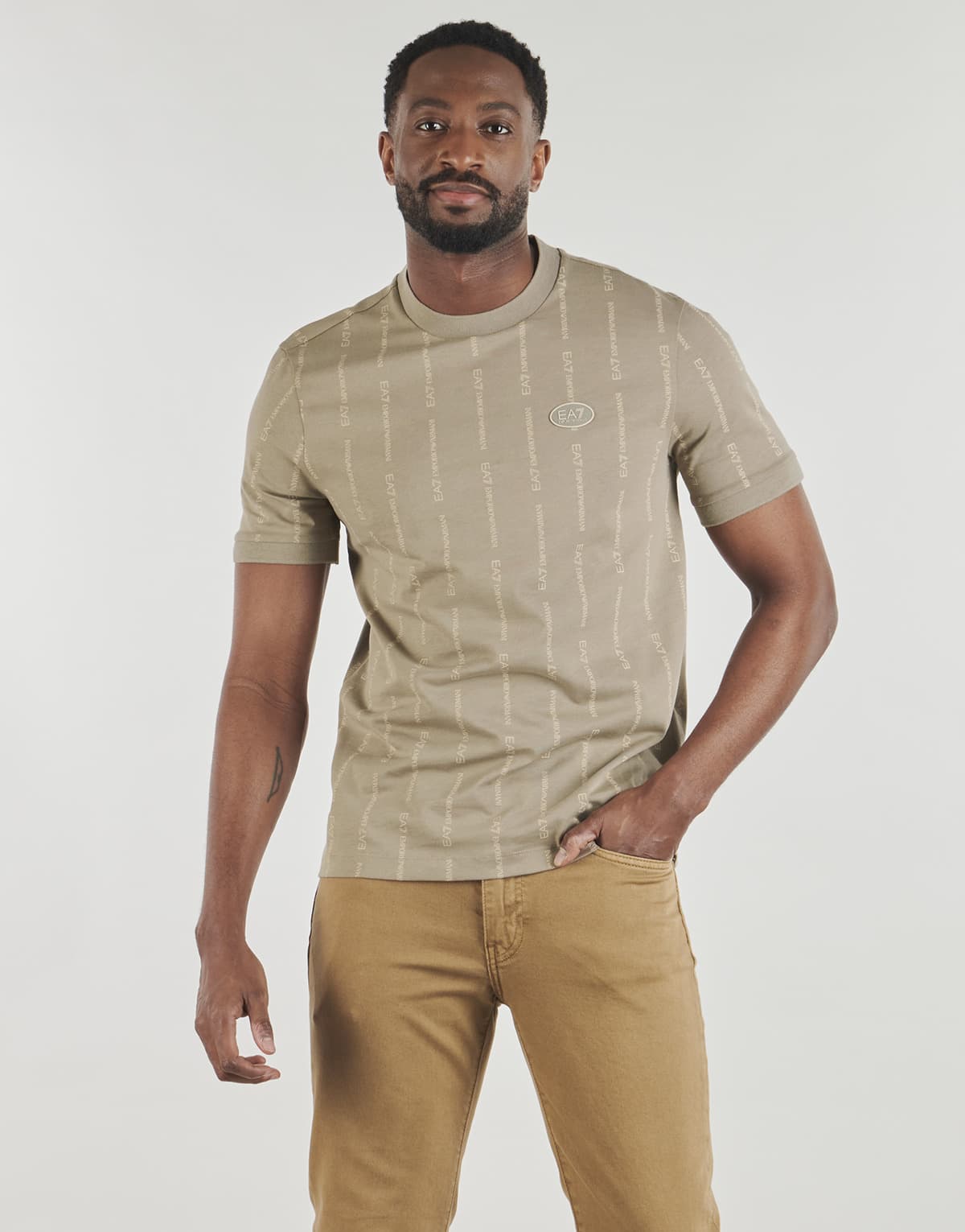 Men's T-Shirts Ea7 Emporio Armani Beige