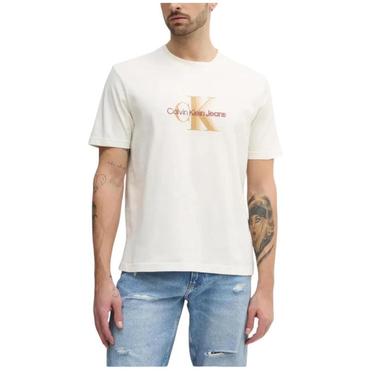 Men's T-Shirts Calvin Klein Beige