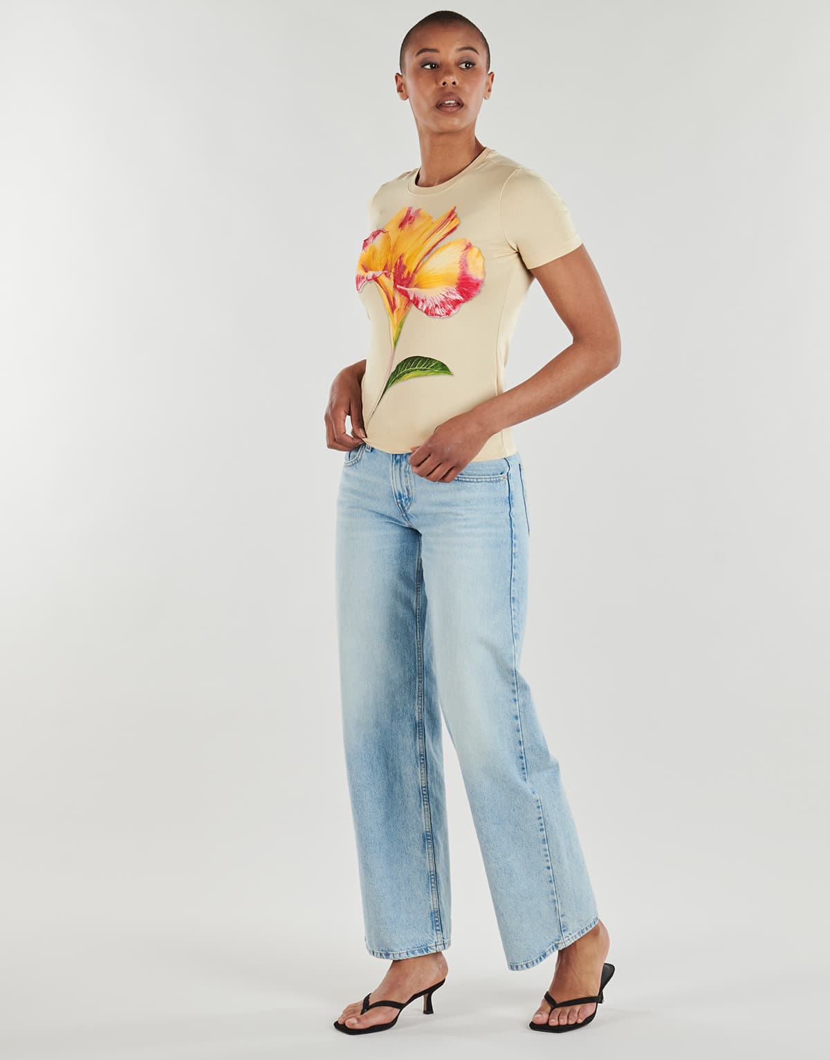 Women's T-Shirts Desigual Beige