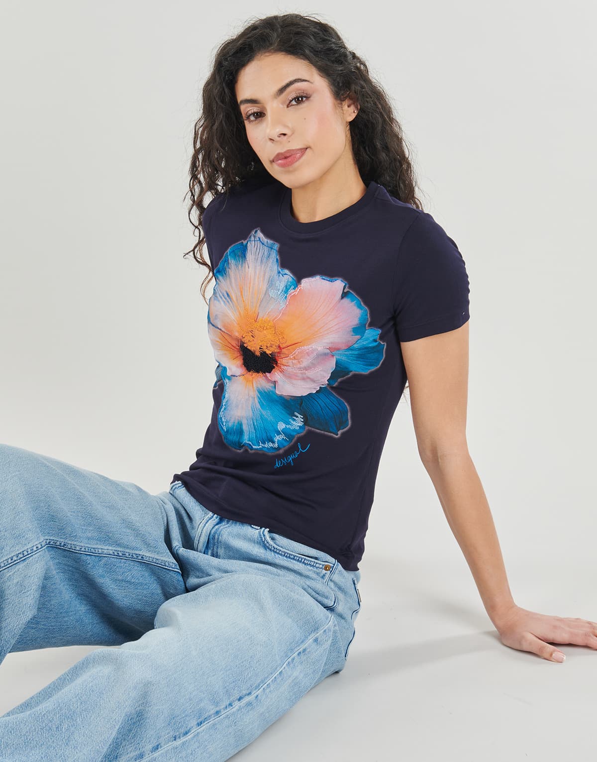 Women's T-Shirts Desigual Blue