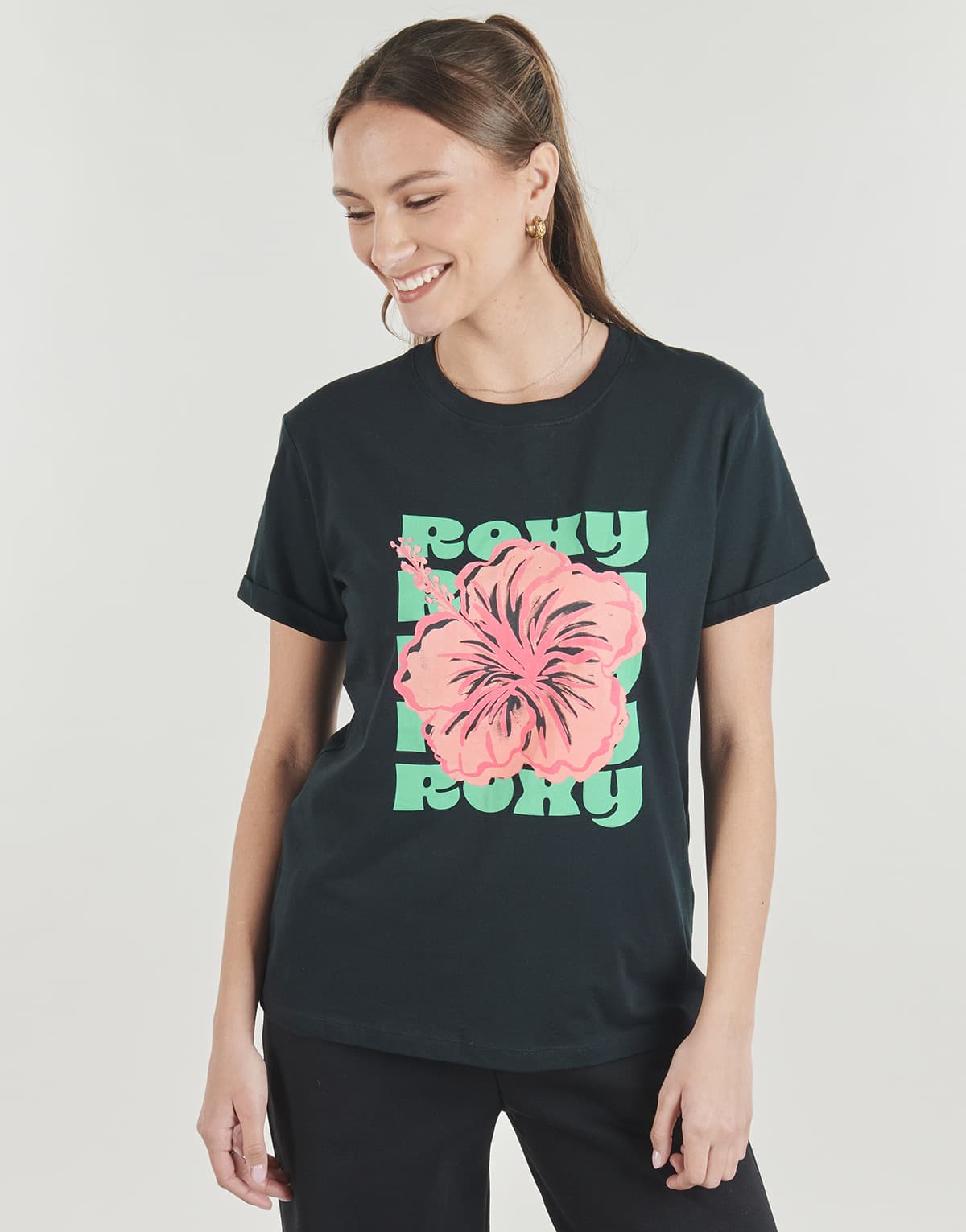 Women's T-Shirts Roxy Black
