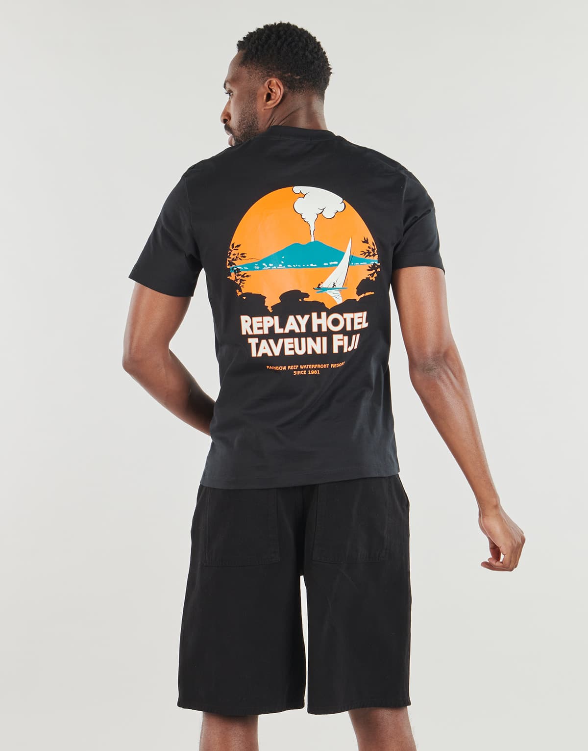 Men's T-Shirts Replay Black