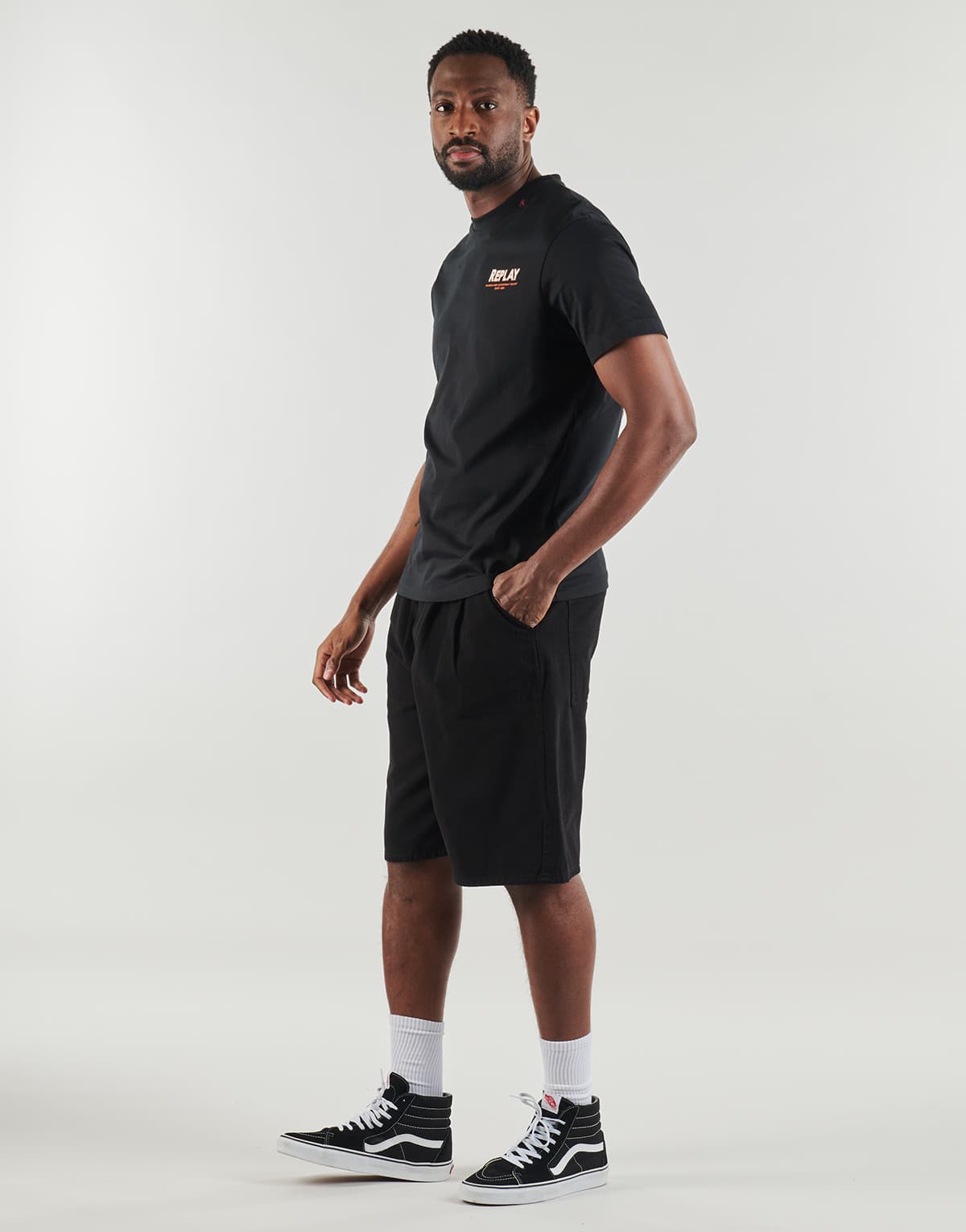 Men's T-Shirts Replay Black