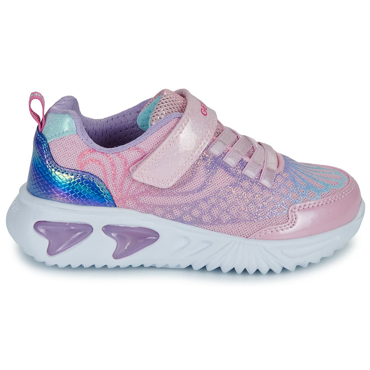 Παιδικό Αθλητικό Παπούτσι για Κορίτσι Geox Ανατομικό με Φωτάκια On/Off Χρώματος Ροζ J65E9A 0ASPV C8842