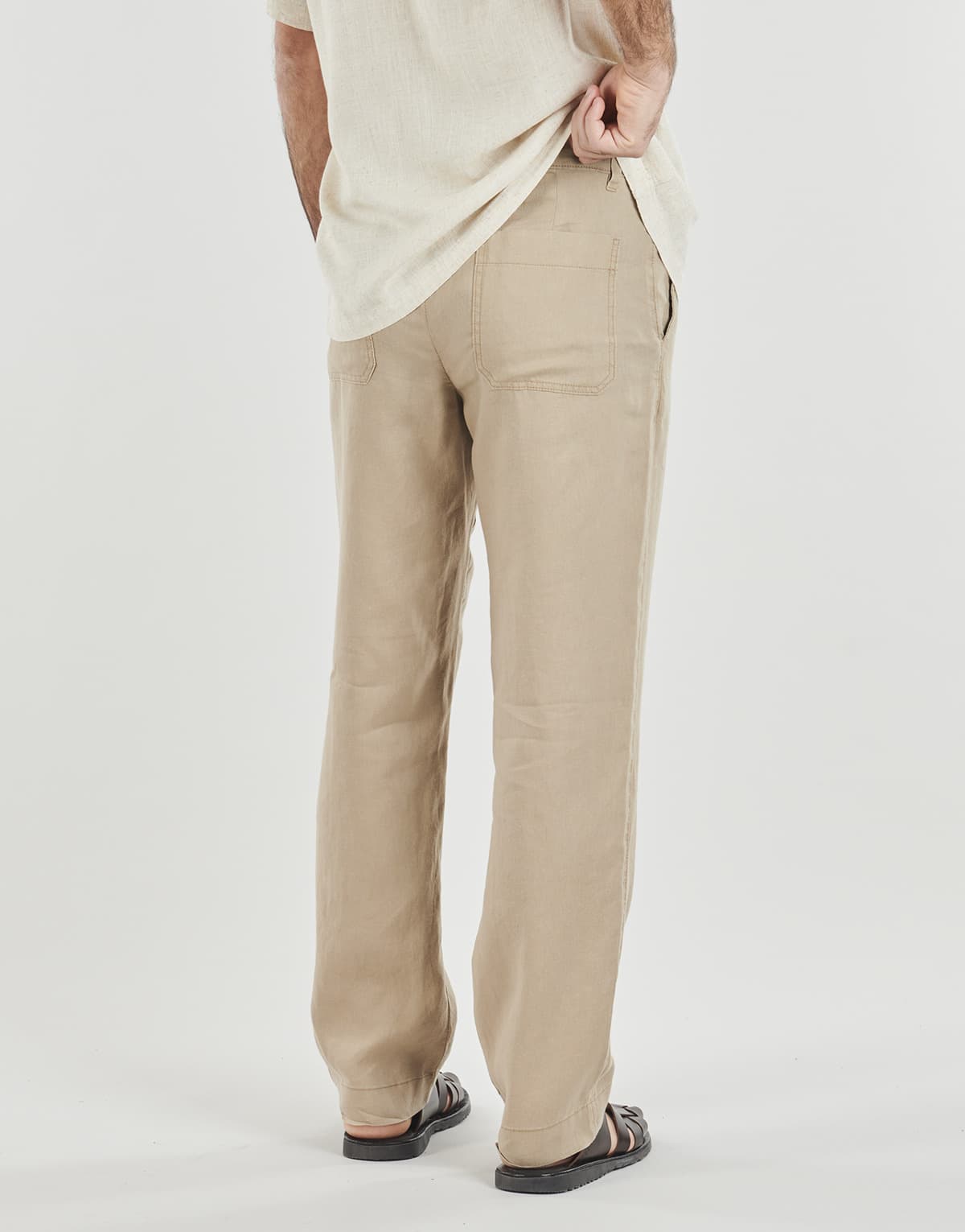 Jeremy Linen Straight Pants Men Selected